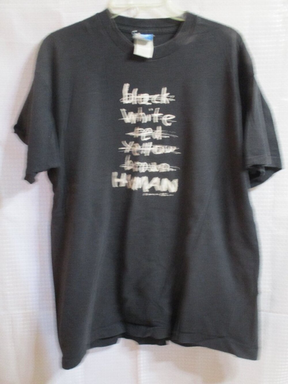 1990's Social Tees Graphic T-Shirt Black White Red Yellow Brown Human 2XL